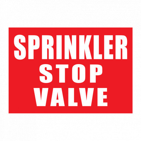 Fire Sprinkler Stop Valve (Words) - Red