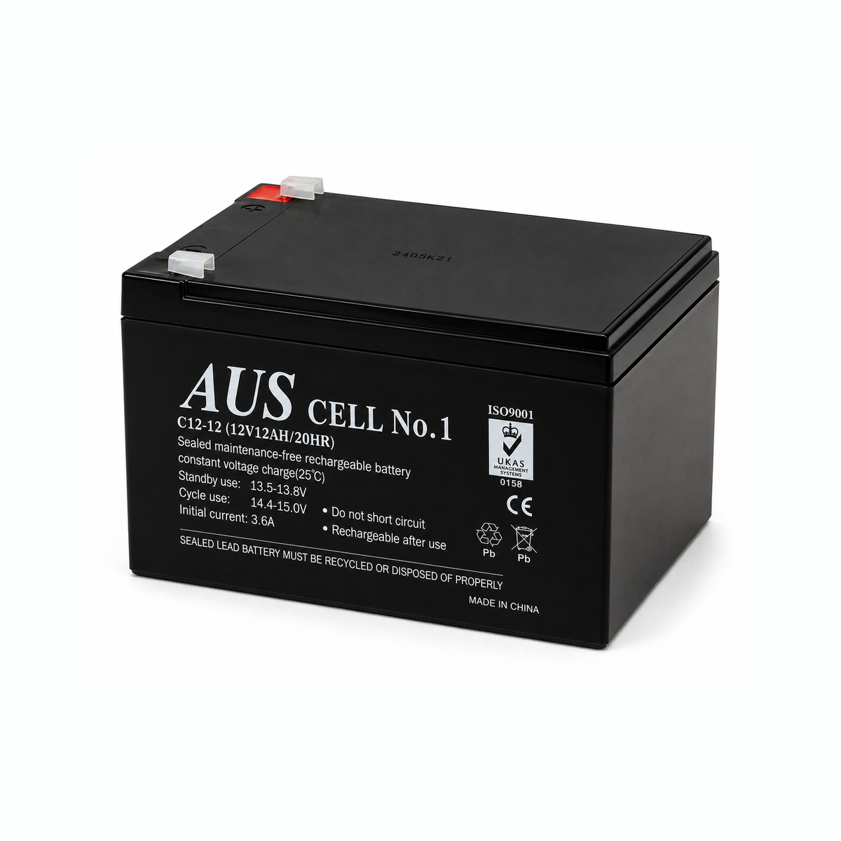 12Ah 12V DC Lead Acid Battery