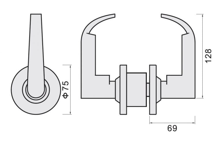 Trio Fire Rated Lever Classroom Satin Chrome