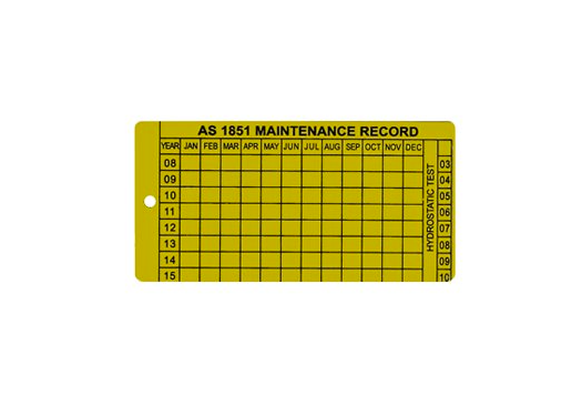 Aluminium Maintenance  Tag