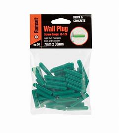 7 x 35mm Green Wall Plugs - 50 Pack