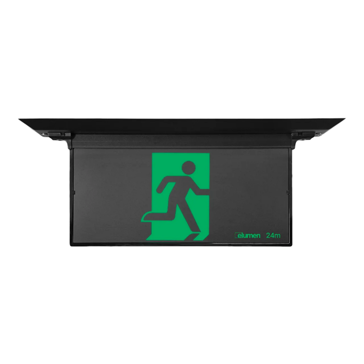 Elumen Palm – Recessed LED Exit Sign – Black
