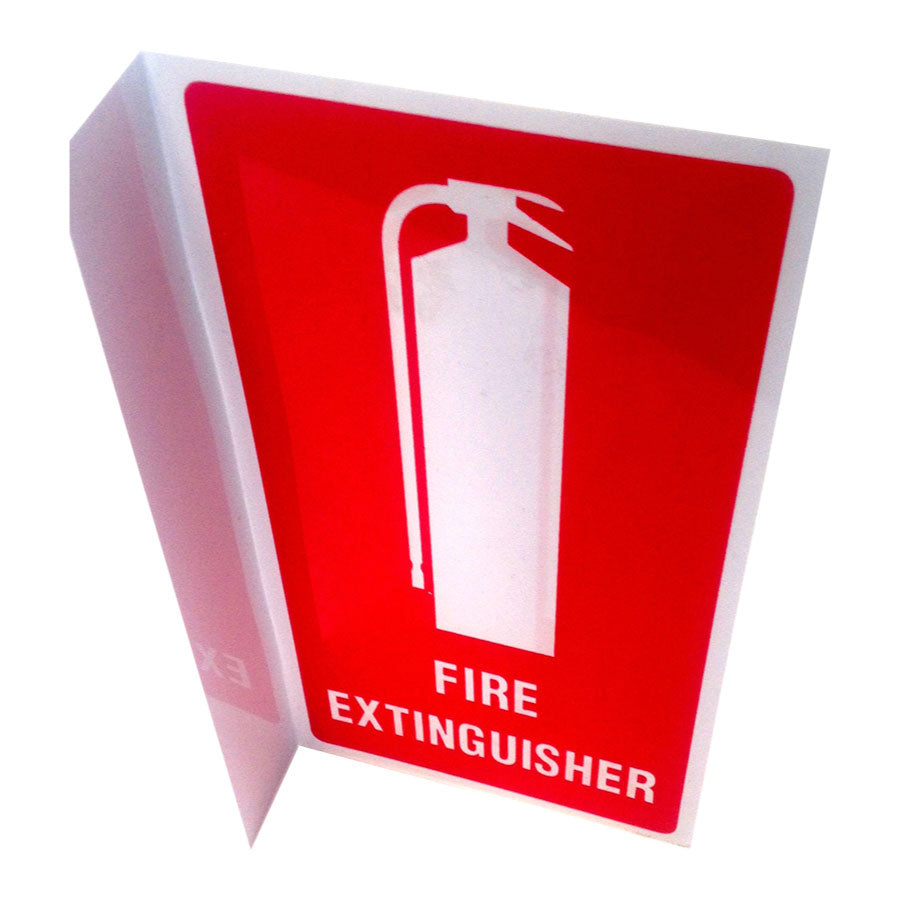 Angled Location Sign Fire Extinguisher