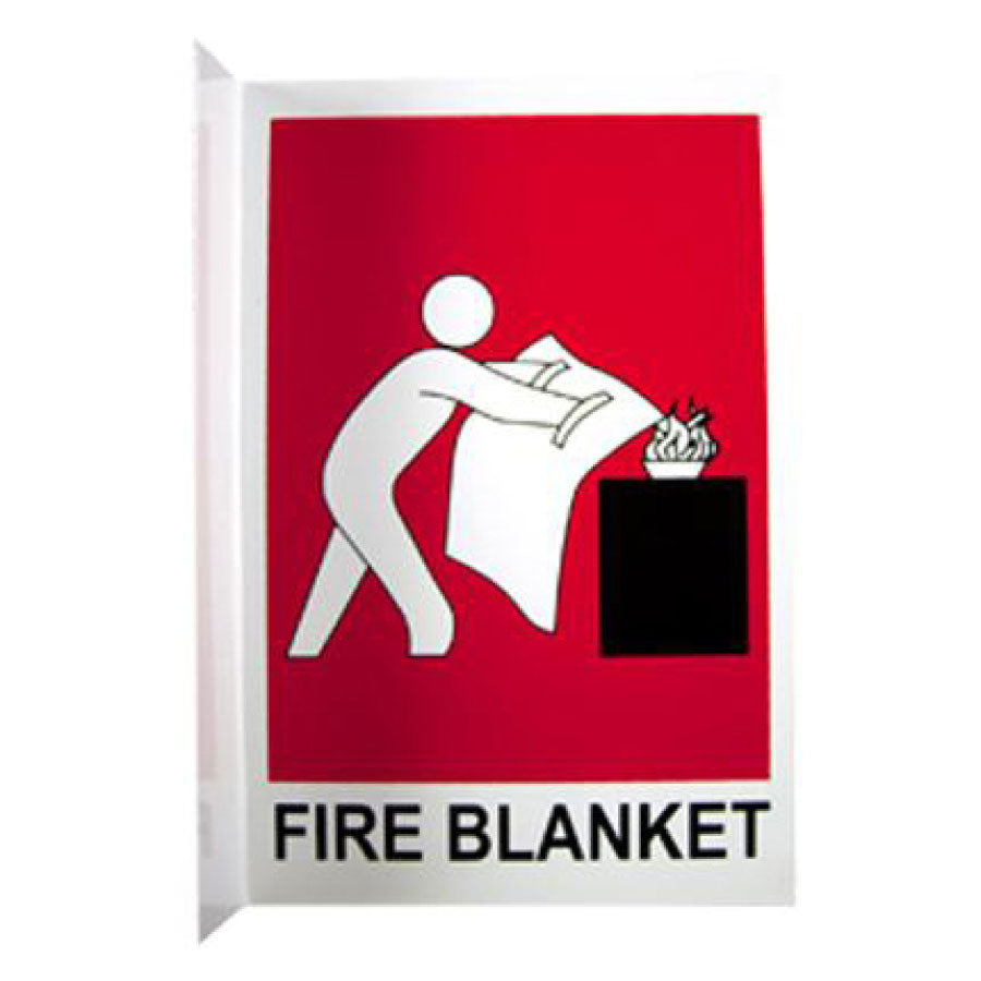 Angled Location Sign Fire Blanket