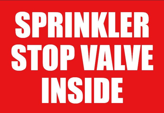 Location Sign Sprinkler Stop Valve Inside