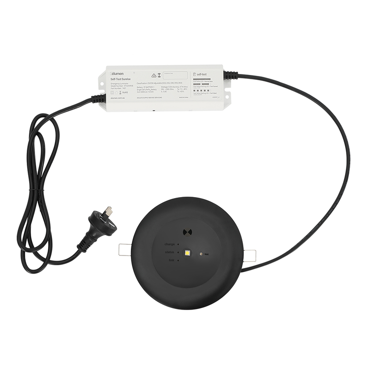 Elumen Sunrise – Recessed Emergency LED Light – Black