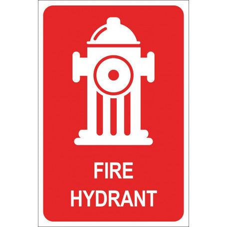 Fire Hydrant - Picto & Words Sign - 150 x 225mm