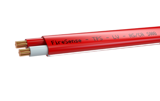 FireSense TPSLD Cable - 1.50MM - 2 Core Flat - White Stripe - 200m Roll